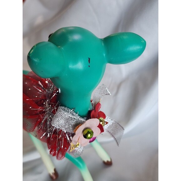 Hobby Lobby Retro Teal Turquoise Christmas Reindeer Deer Figurine  Vintage Look - Picture 5 of 9